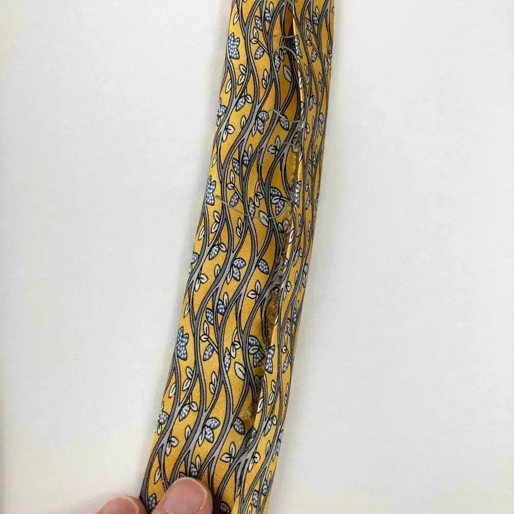 Cocktail Colors Yellow 100% Silk Vine Novelty Print Tie Nature Gift Gardener